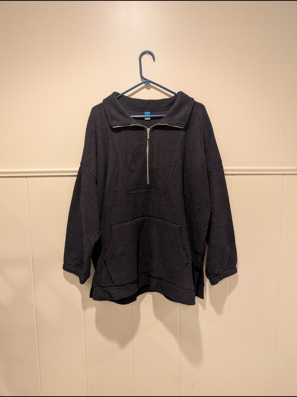 Old Navy Navy Blue Zip-Up Sherpa Pullover